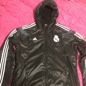 ADIDAS REAL MADRID ANTHEM WOVEN JACKET Black/White